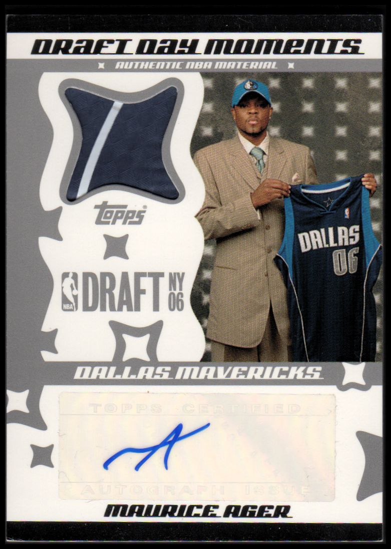 2006-07 Topps Big Game Draft Day Moments Ball Autographs #MA Maurice Ager