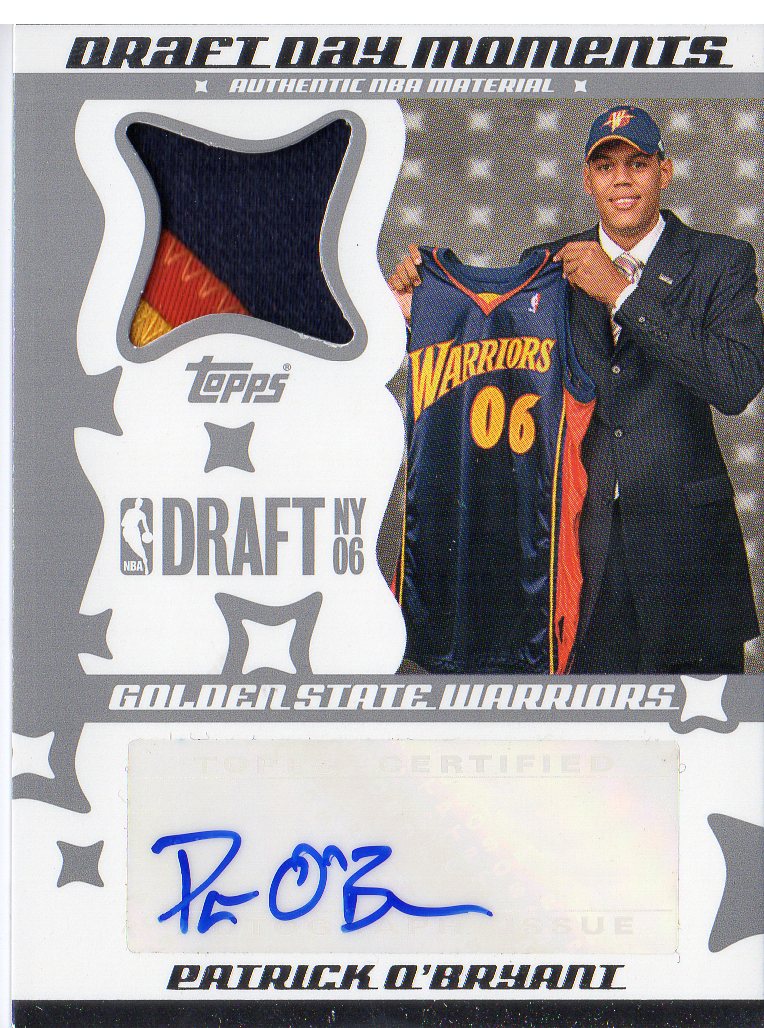 2006-07 Topps Big Game Draft Day Moments Patches Autographs #POB Patrick O'Bryant