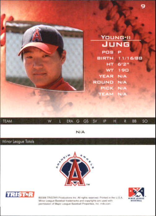 2006 TRISTAR Prospects Plus #9 Yung-Il Jung PD back image