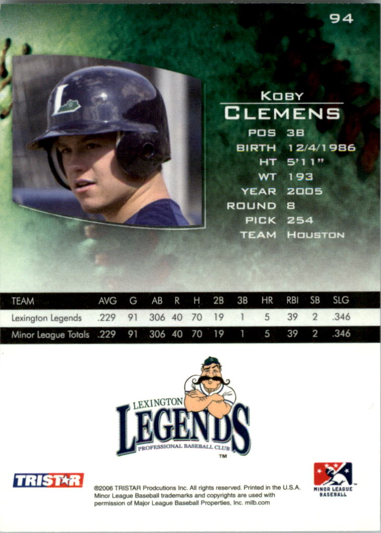 2006 TRISTAR Prospects Plus #94 Koby Clemens back image