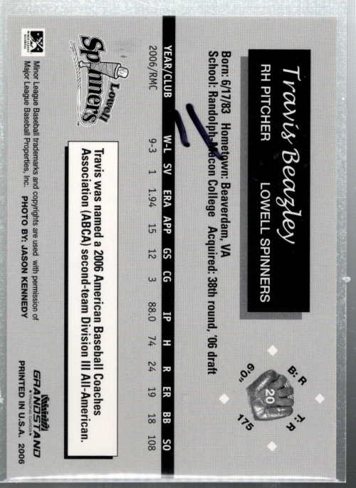 B6532- 2006 Lowell Spinners Grandstand BB #s 1-35 -You Pick- 15+ FREE US SHIP - Picture 3 of 9