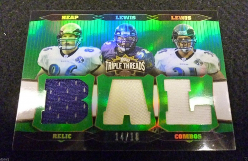 2006 Topps Triple Threads Relic Combos Emerald #56 Todd Heap/Ray Lewis/Jamal Lewis