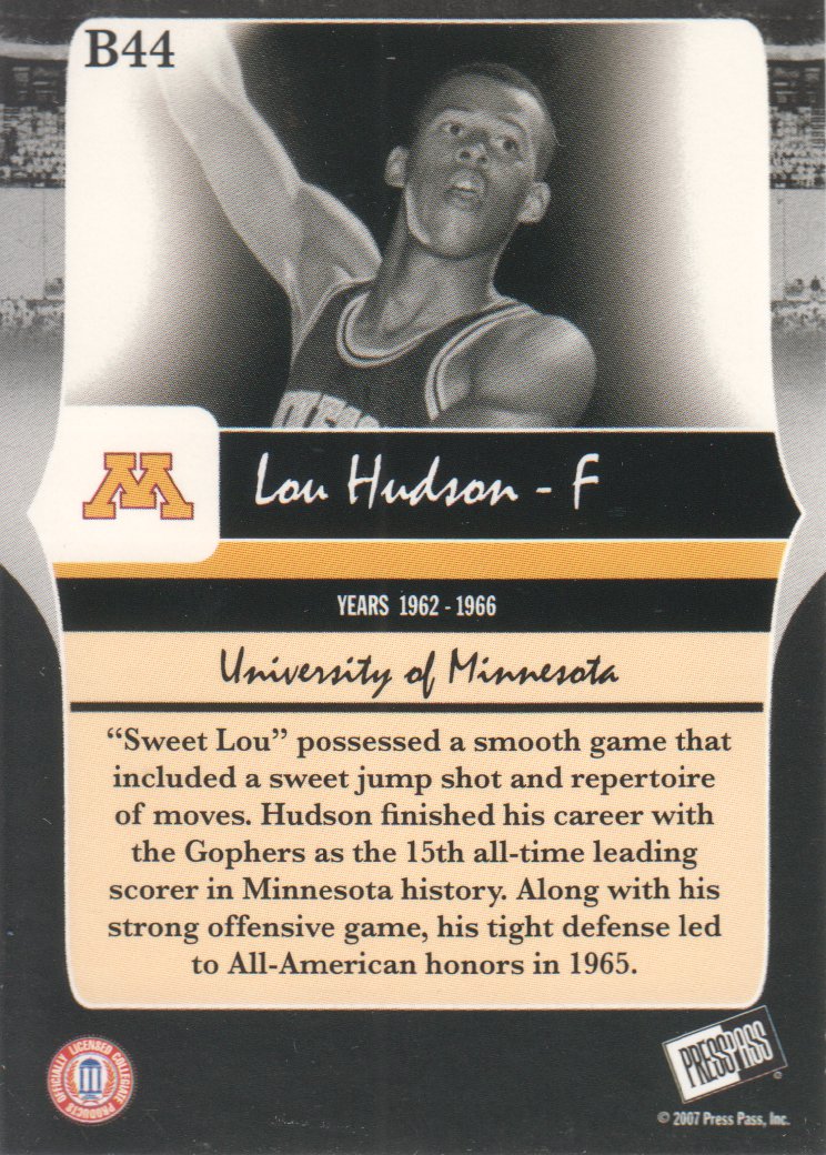 2006-07 Press Pass Legends Bronze #44 Lou Hudson back image