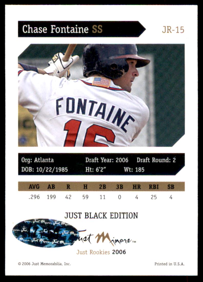 2006 Just Rookies Black #15 Chase Fontaine back image