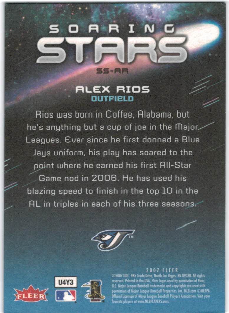 2007 Fleer Soaring Stars #AR Alex Rios back image
