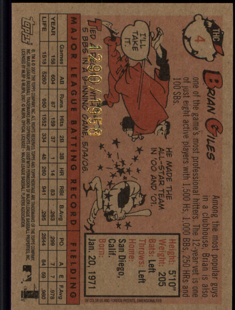 2007 Topps Heritage Baseball "Insert" Cards - Picture 9 of 85