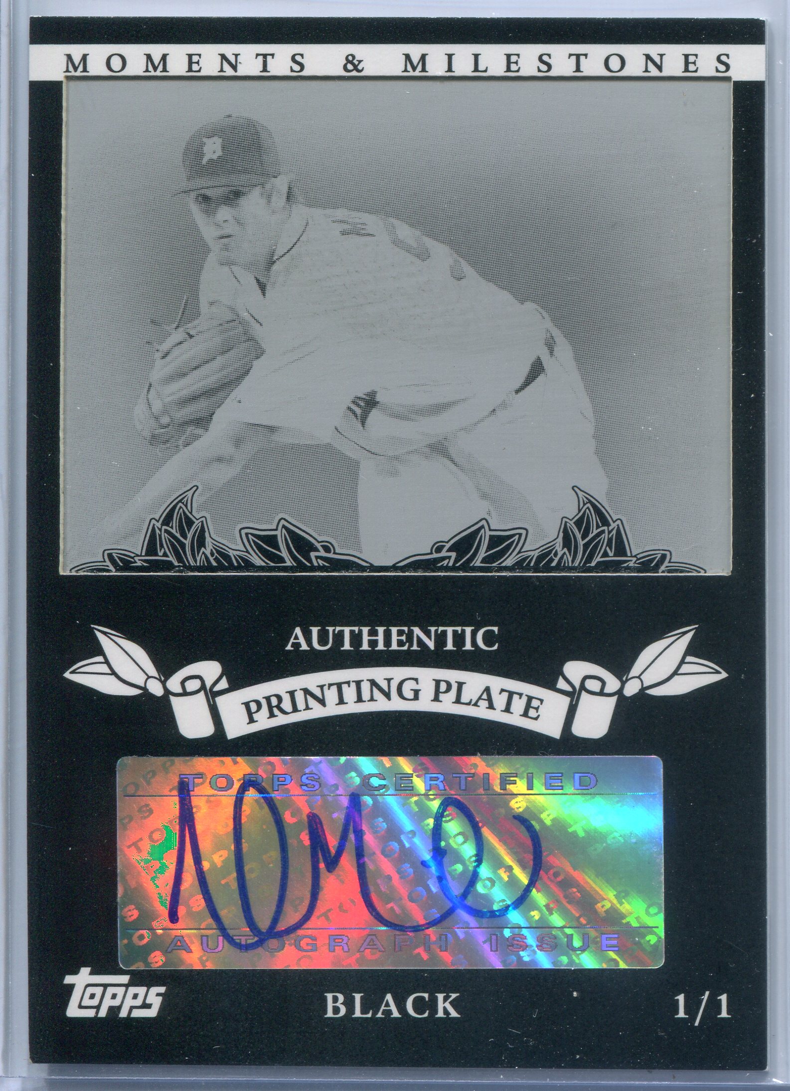 2007 Topps Moments and Milestones Rookie Autographs Printing Plates Black #AM Andrew Miller