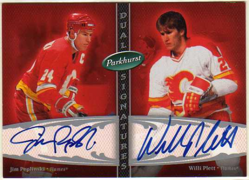 2006-07 Parkhurst Autographs Dual #DAPP Jim Peplinski/Willi Plett