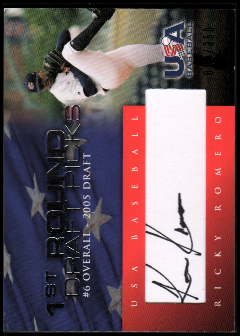 2006-07 USA Baseball 1st Round Draft Pick Signatures Black #3 Ricky Romero/200 *