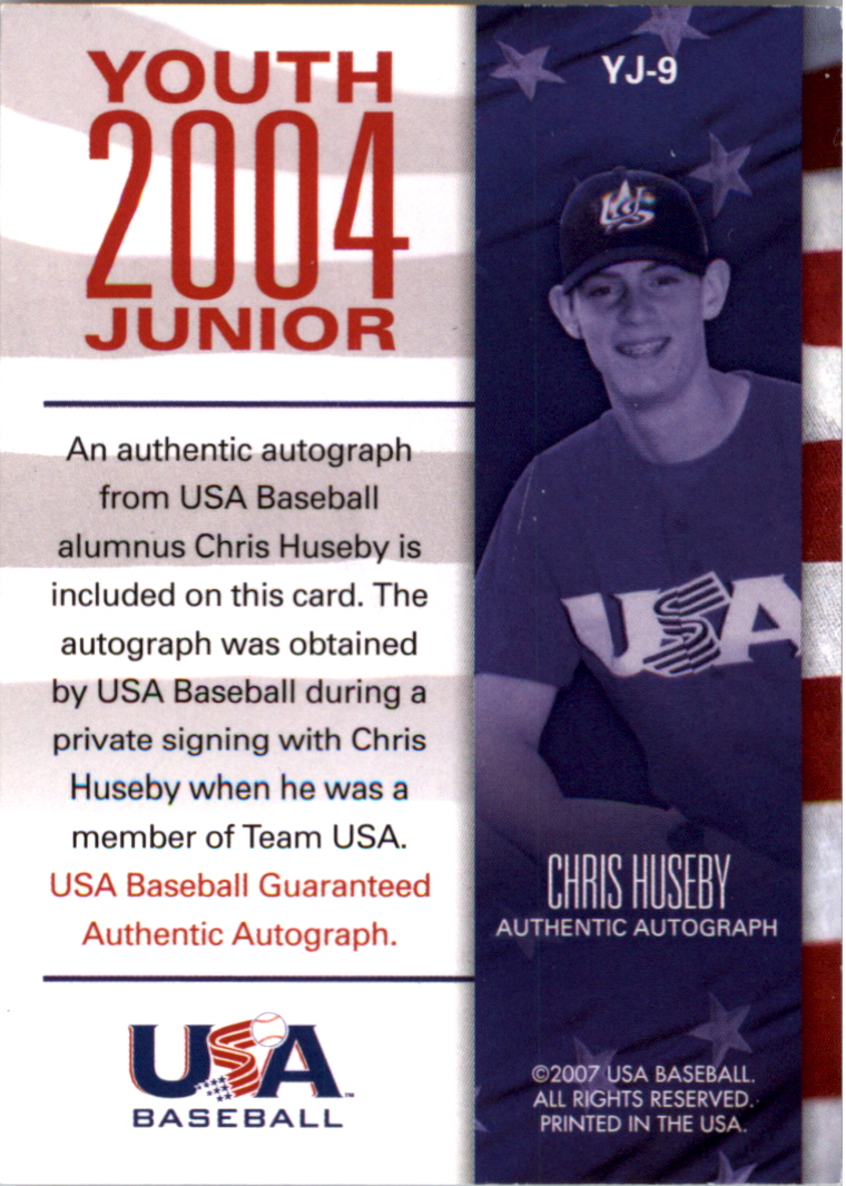 2006-07 USA Baseball 2004 Youth Junior Signatures #9 Chris Huseby back image