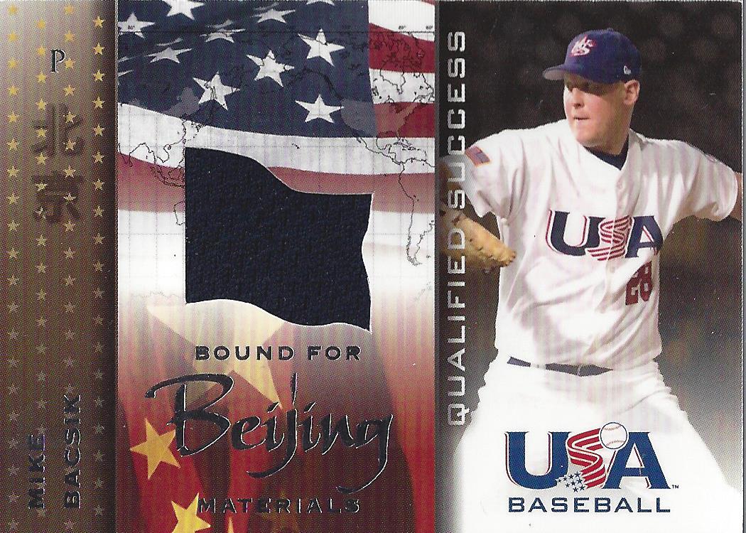 2006-07 USA Baseball Bound for Beijing Materials #3 Mike Bacsik Jsy