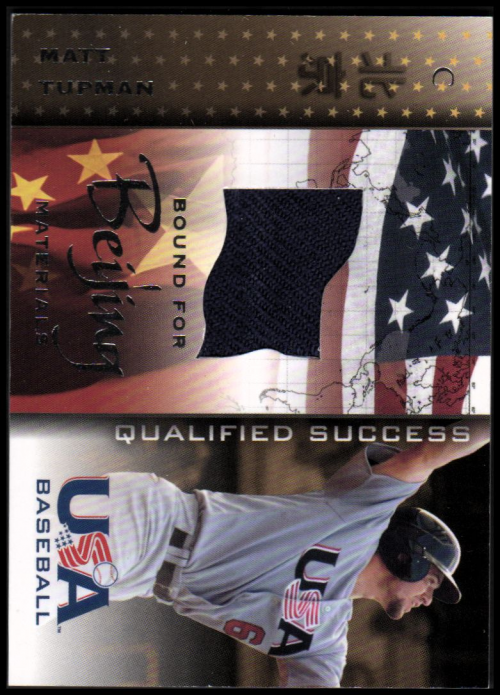 2006-07 USA Baseball Bound for Beijing Materials #11 Matt Tupman Hat SP