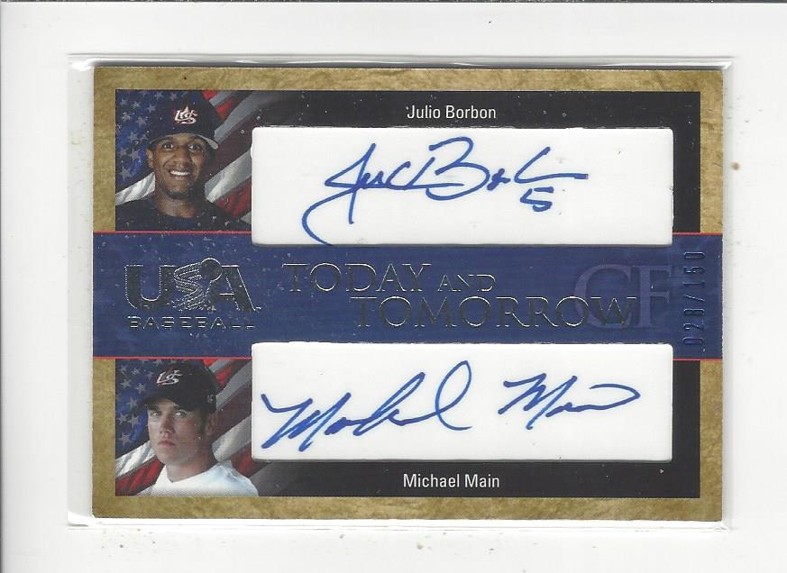 2006-07 USA Baseball Today and Tomorrow Signatures Blue #10 Julio Borbon/Michael Main