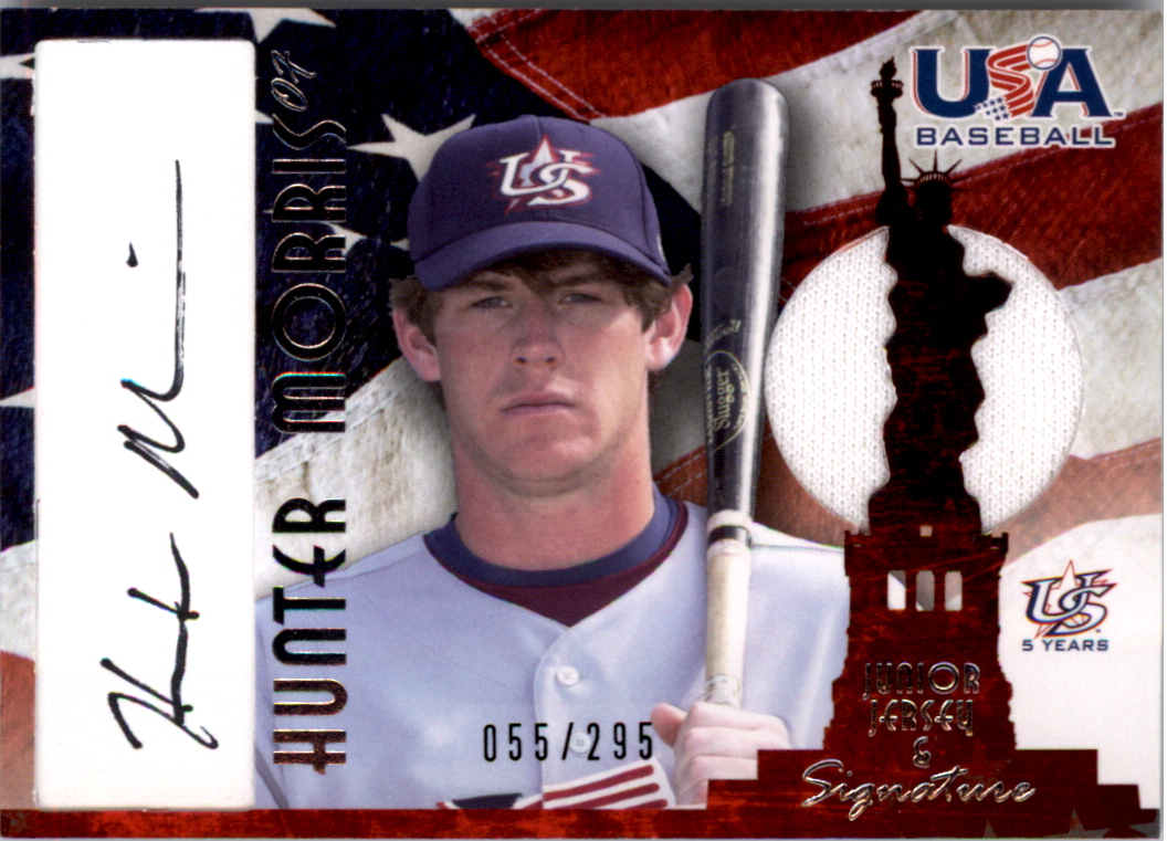 2006-07 USA Baseball Signatures Jersey Black #24 Hunter Morris