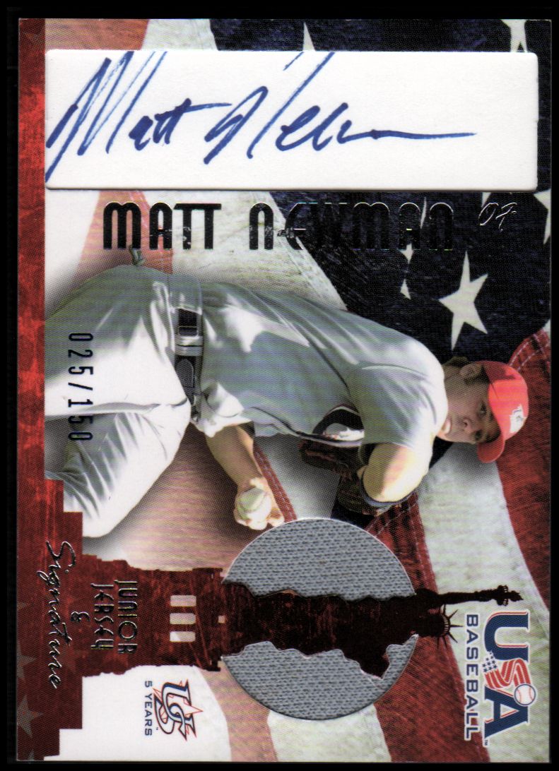 2006-07 USA Baseball Signatures Jersey Blue #25 Matt Newman