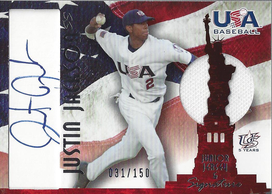 06 07 Usa Baseball Signatures Jersey Blue 32 Justin Jackson Auto Jersey 150 Ebay