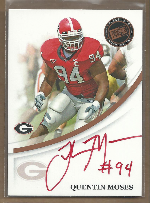 2007 Press Pass Autographs Bronze Red Ink #42 Quentin Moses/159*