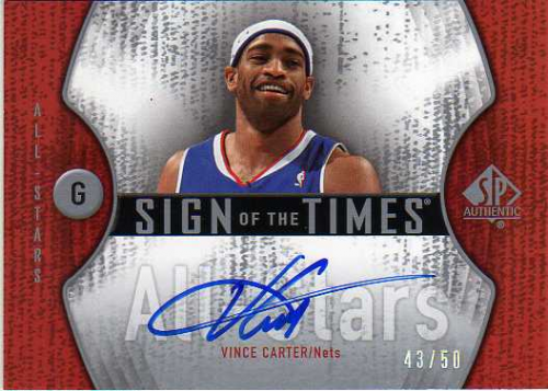 2006-07 SP Authentic Sign of the Times All-Stars #VC Vince Carter