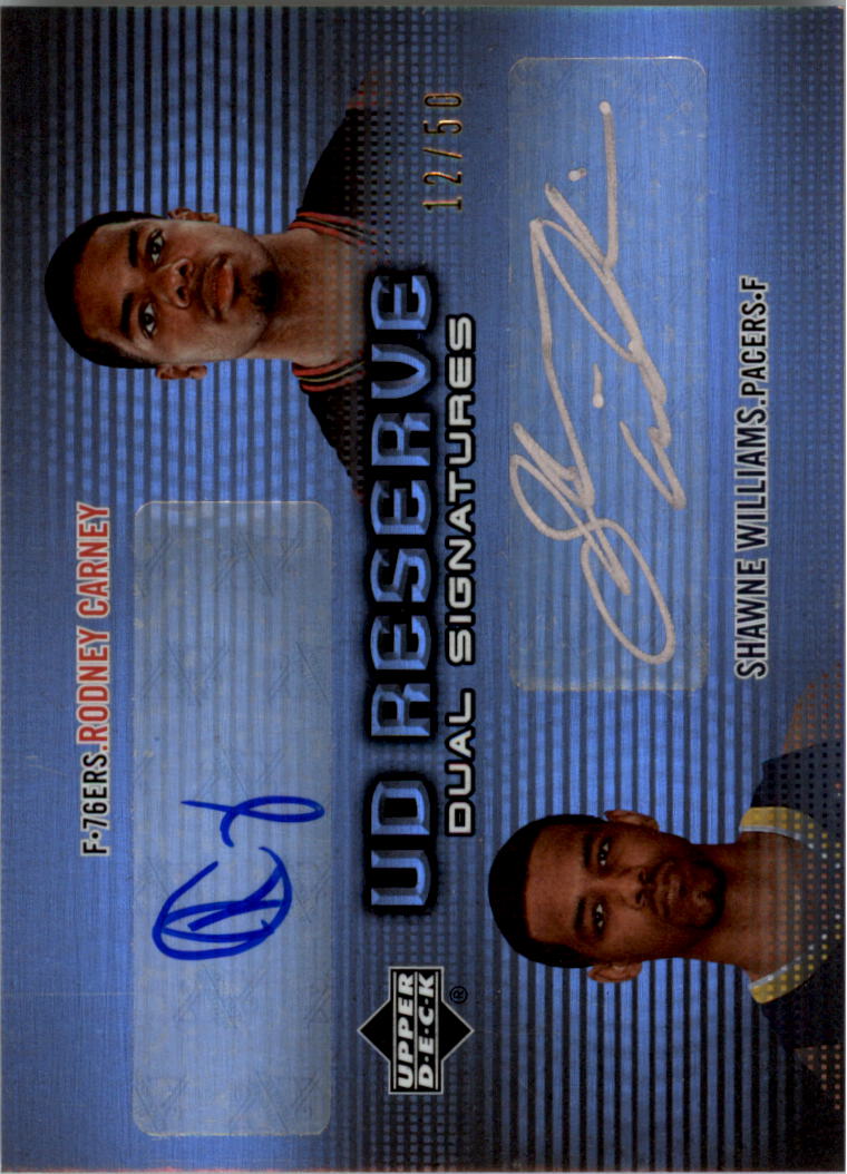 2006-07 UD Reserve Signatures Dual #CW Rodney Carney/Shawne Williams