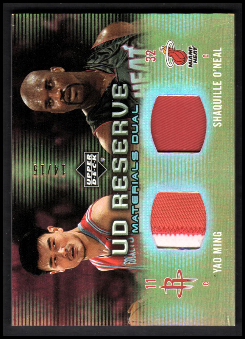 2006-07 UD Reserve Materials Dual Patches #MO Yao Ming/Shaquille O'Neal