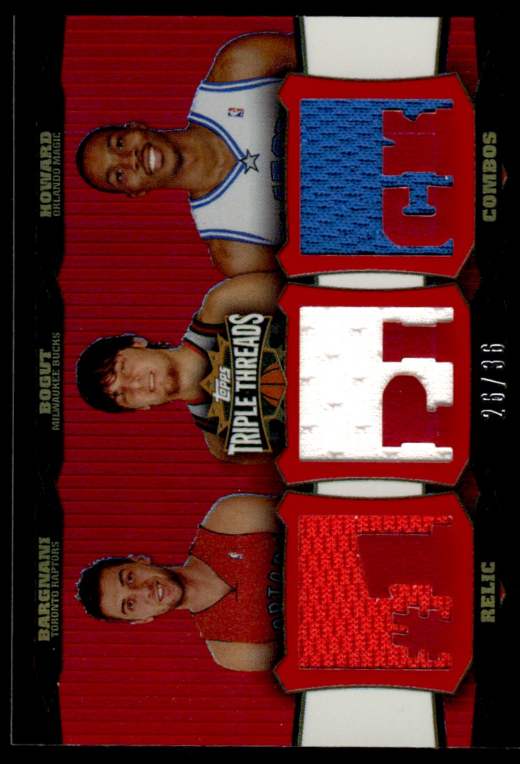 2006-07 Topps Triple Threads Relics Combos #5 Andrea Bargnani/Andrew Bogut/Dwight Howard