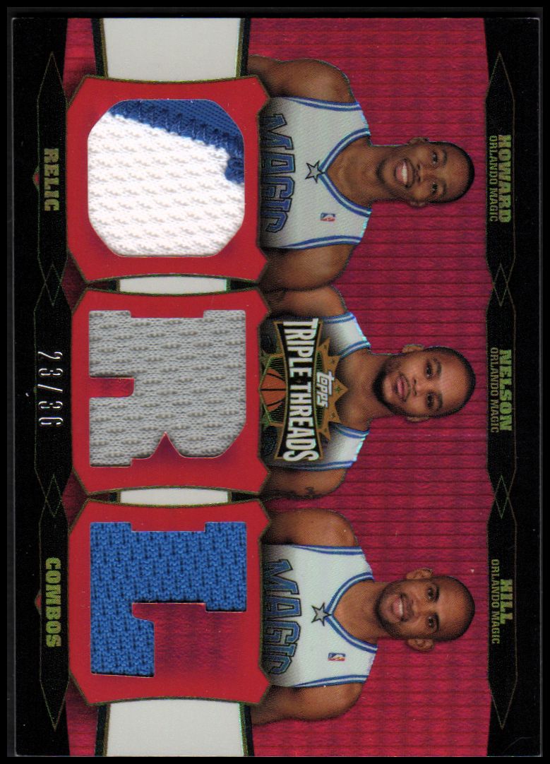 2006-07 Topps Triple Threads Relics Combos #26 Dwight Howard/Jameer Nelson/Grant Hill