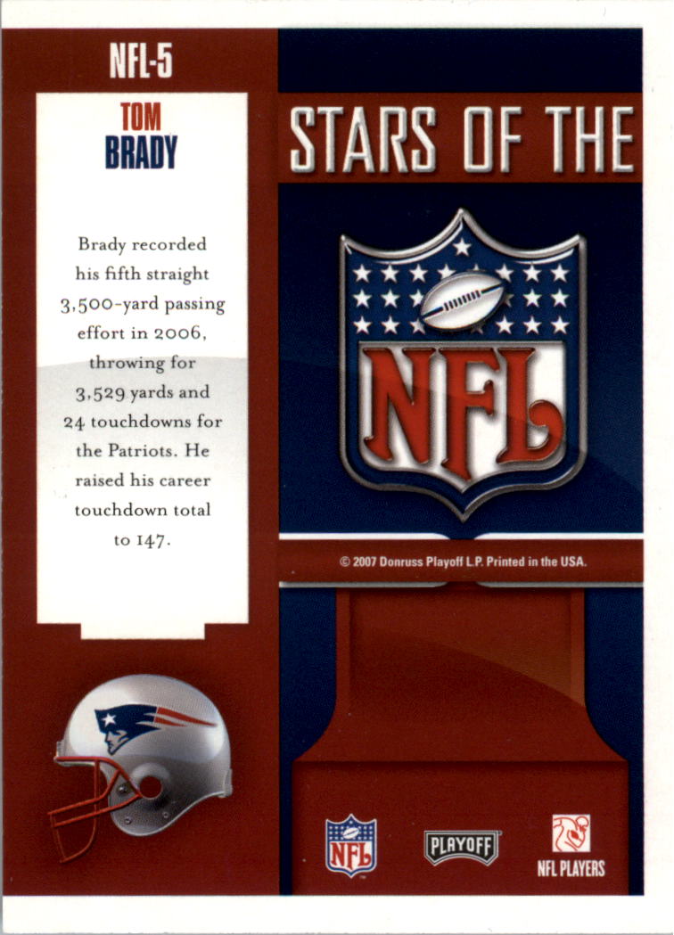 2007 Playoff Prestige Stars of the NFL #5 Tom Brady back image
