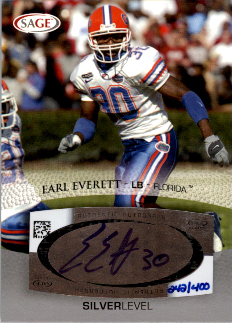 2007 SAGE Autographs Silver #A16 Earl Everett