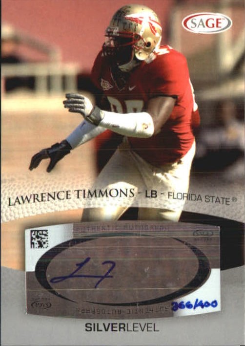 2007 SAGE Autographs Silver #A55 Lawrence Timmons