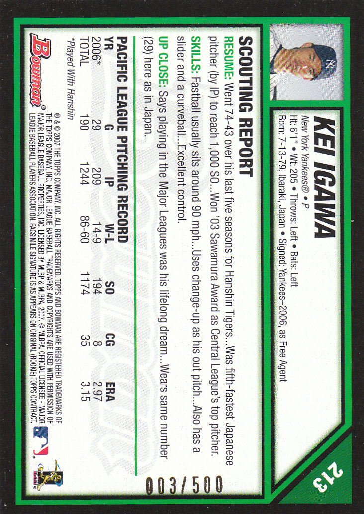 2007 Bowman Baseball "Main Set Blue" Parallel Cards - Picture 29 of 29