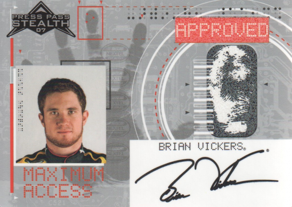 2007 Press Pass Stealth Maximum Access MA27 Brian Vickers