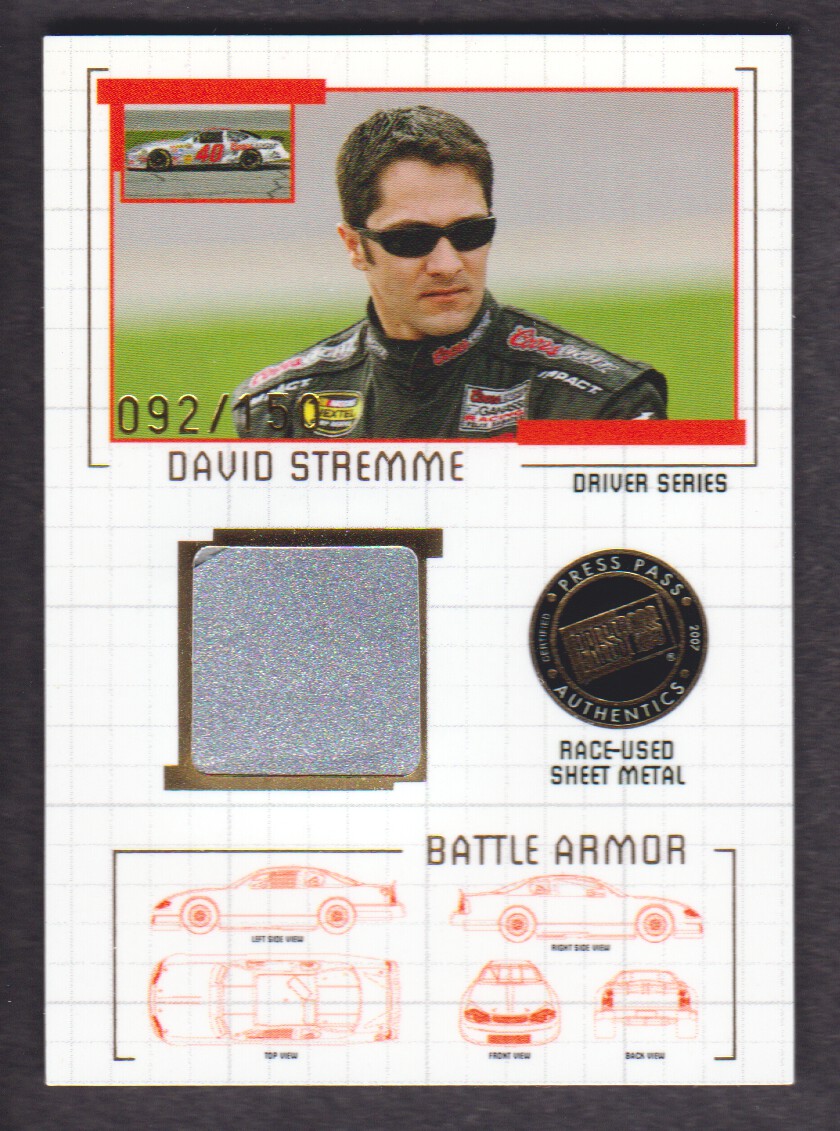 2007 Press Pass Stealth Battle Armor Drivers #BAD24 David Stremme