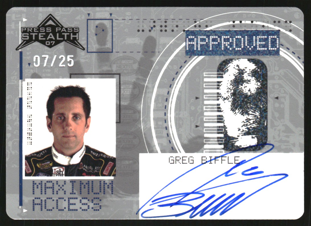 2007 Press Pass Stealth Maximum Access Autographs #MA2 Greg Biffle