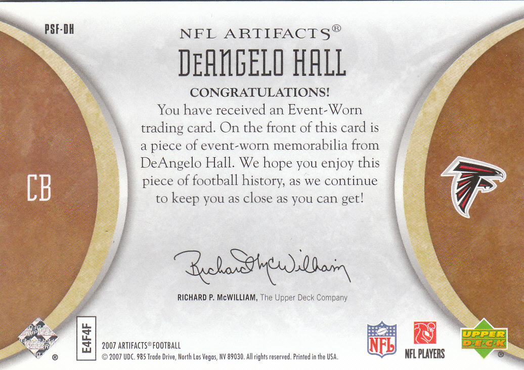 2007 Artifacts (Upper Deck) Football "Memorabilia" Insert Cards - Picture 19 of 19