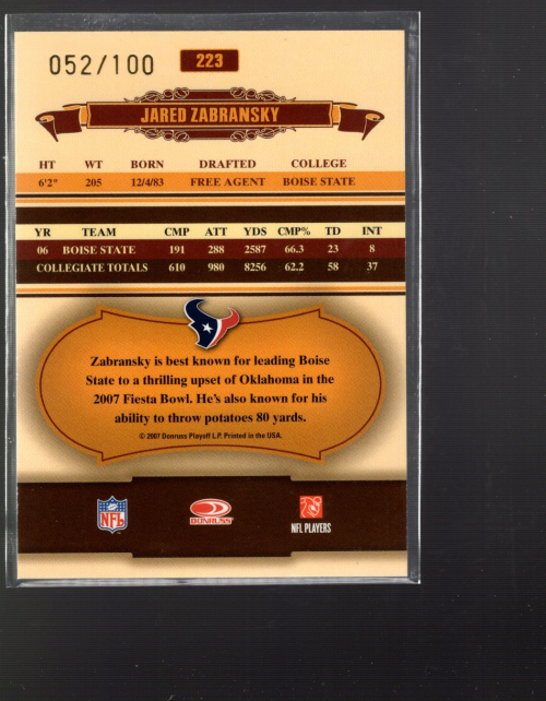 B3827- 2007 Donruss Classics FB #s 1-100 +Inserts -You Pick- 15+ FREE US SHIP - Picture 275 of 279