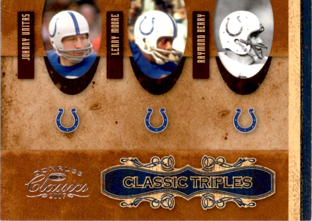 2007 Donruss Classics Classic Triples Silver #8 Johnny Unitas/Raymond Berry/Lenny Moore