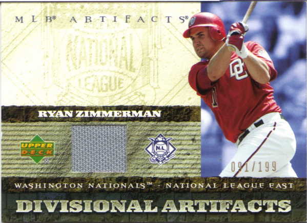 2007 Artifacts Divisional Artifacts #RZ Ryan Zimmerman