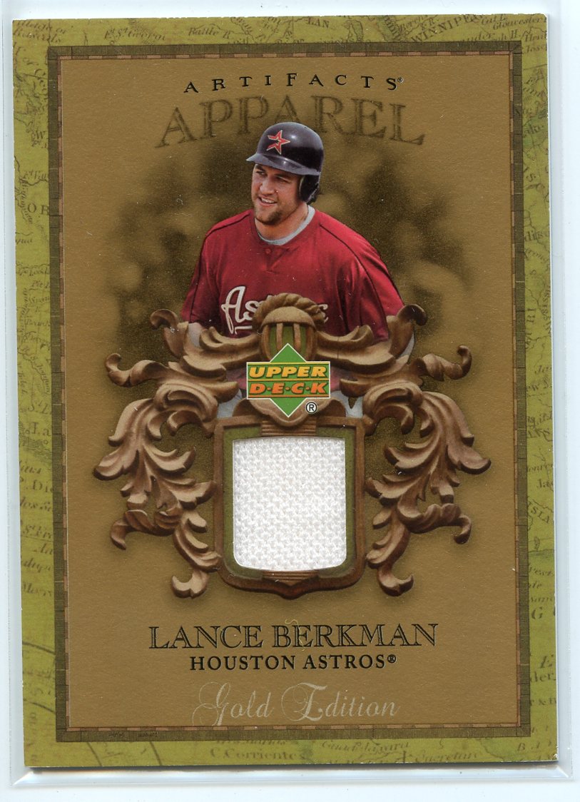 2007 Artifacts MLB Apparel Gold #LB Lance Berkman