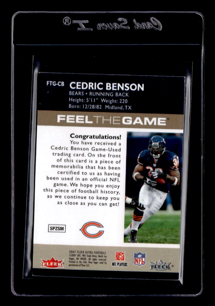 2007 Ultra Feel the Game Jerseys #CB Cedric Benson back image