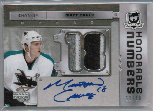 2006-07 The Cup Honorable Numbers #HNMC Matt Carle/18