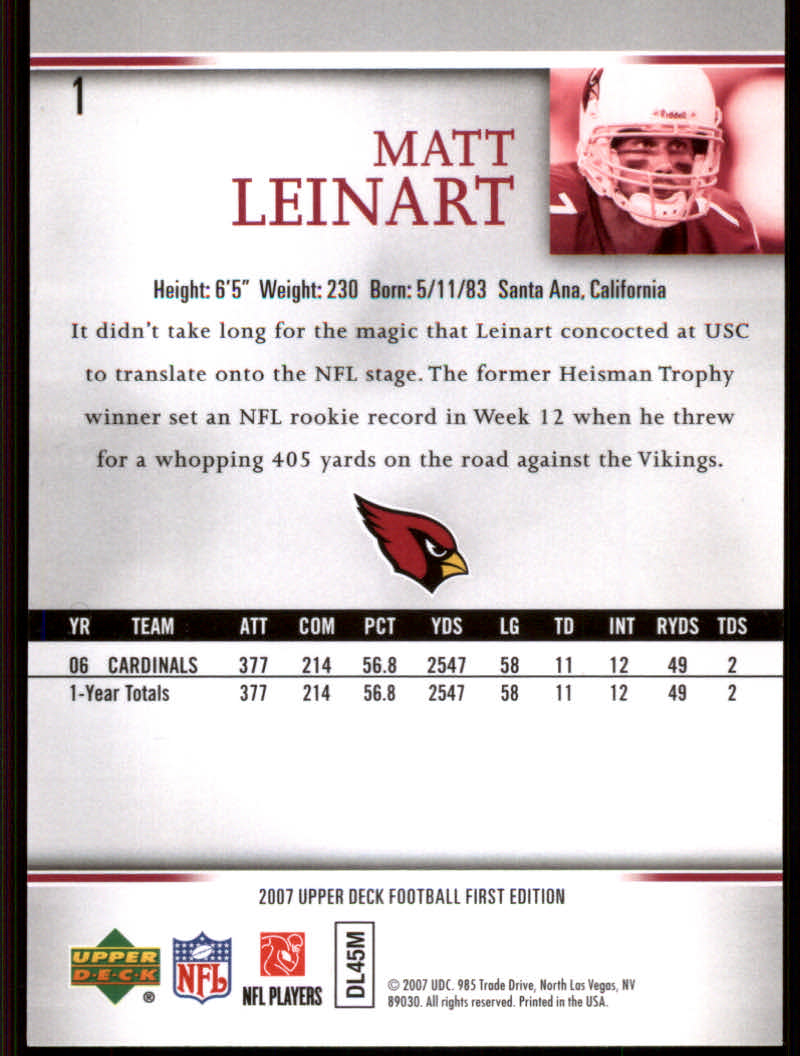 2007 First Edition (Upper Deck) Football "Gold" Parallel Cards - Picture 3 of 45