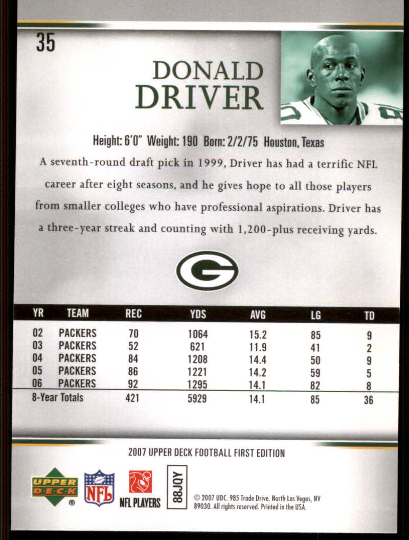 2007 First Edition (Upper Deck) Football "Gold" Parallel Cards - Picture 11 of 45