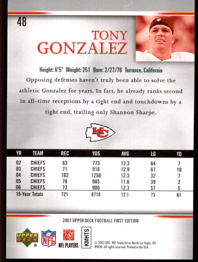 2007 First Edition (Upper Deck) Football "Gold" Parallel Cards - Picture 15 of 45