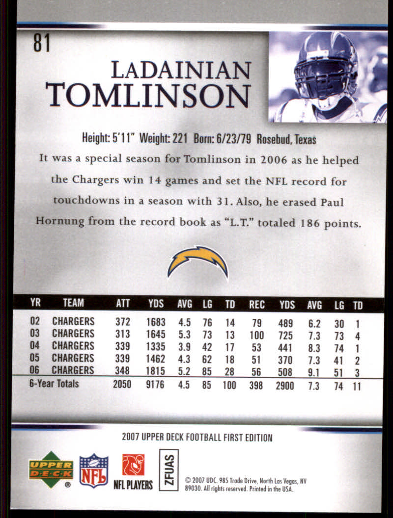 2007 First Edition (Upper Deck) Football "Gold" Parallel Cards - Picture 21 of 45