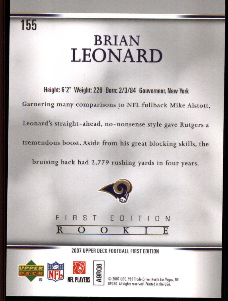 2007 First Edition (Upper Deck) Football "Gold" Parallel Cards - Picture 33 of 45