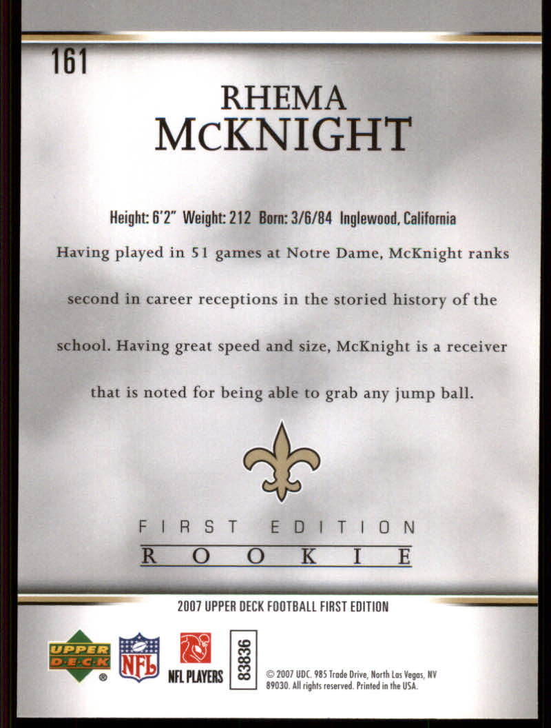 2007 First Edition (Upper Deck) Football "Gold" Parallel Cards - Picture 37 of 45