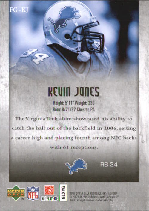 2007 Upper Deck First Edition 1st and Goal #FGKJ Kevin Jones