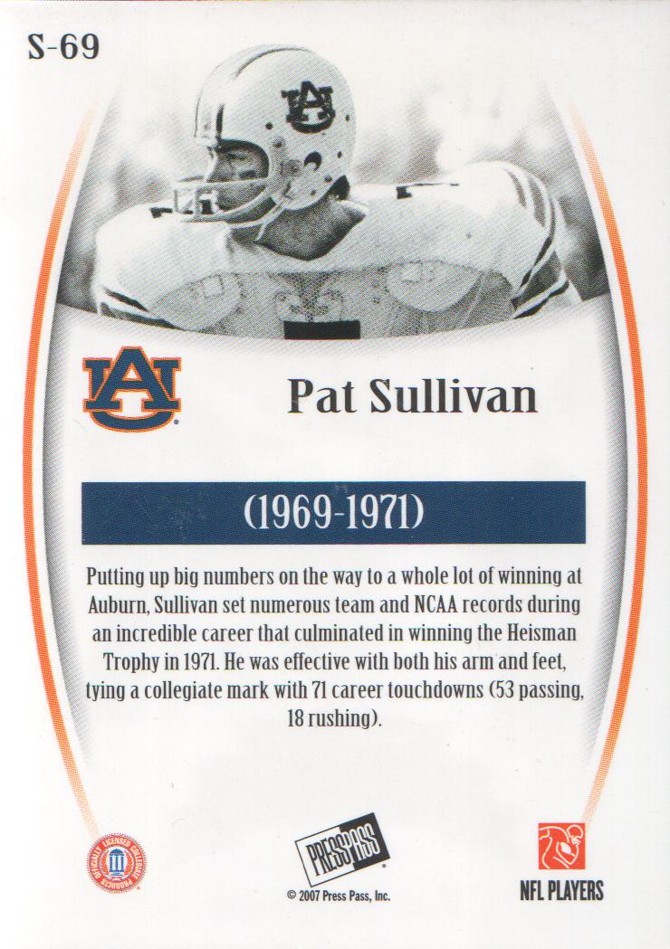 2007 Press Pass Legends Silver #69 Pat Sullivan back image