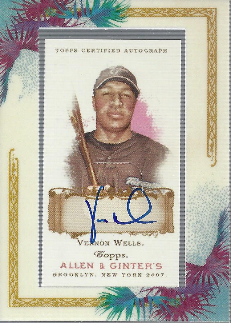 2007 Topps Allen and Ginter Autographs #VW Vernon Wells  F EXCH