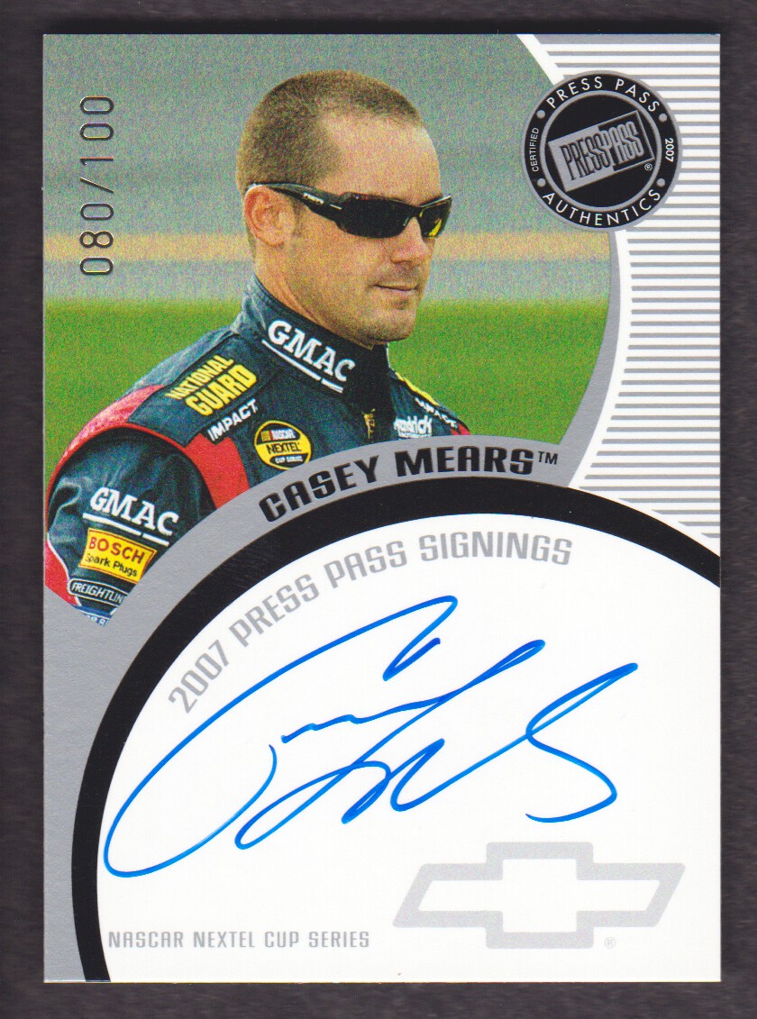 2007 Press Pass Signings Silver #35 Casey Mears NC T